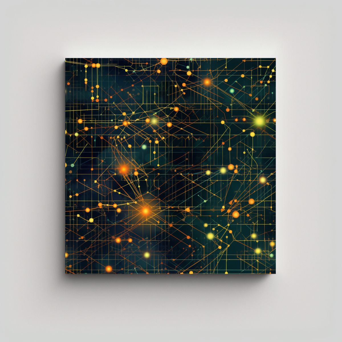 GENERICO - Lienzo Cuadrado Artesanal Matrix De Nodos Y 100x100 Cm