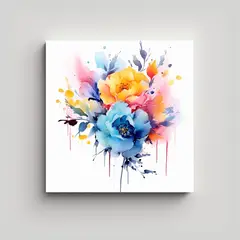GENERICO - Cuadro Decorativo Enigmático Con Arte Floral 100x100 Cm