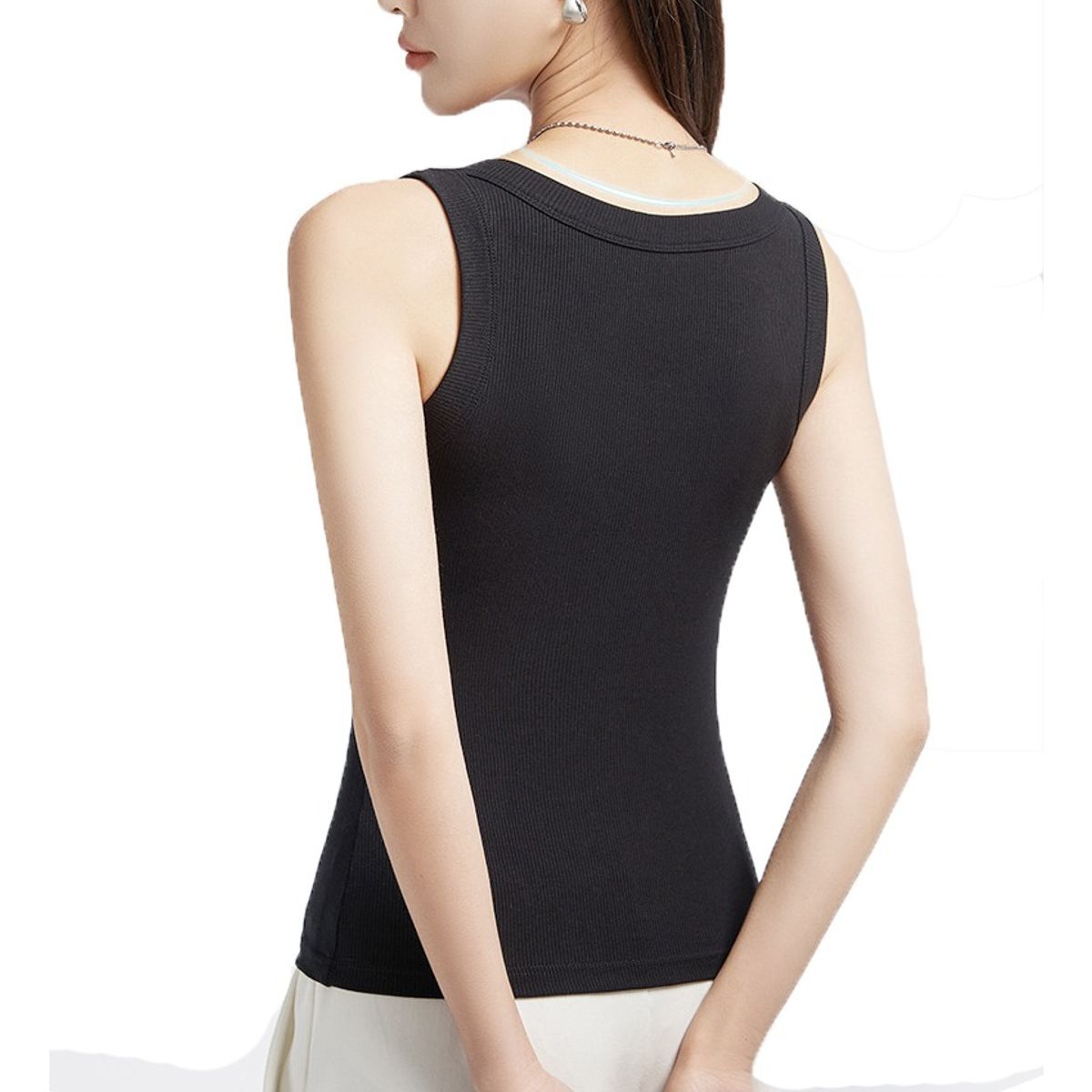 EVERSO - Pack 6 Camiseta Sin Mangas Rib Mujer Verano Espalda Cruzada