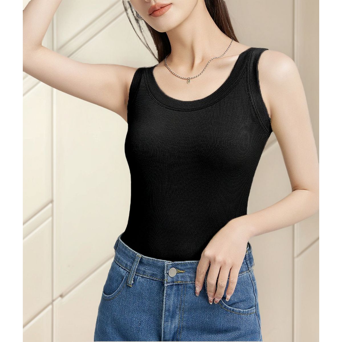 EVERSO - Pack 6 Camiseta Sin Mangas Rib Mujer Verano Espalda Cruzada