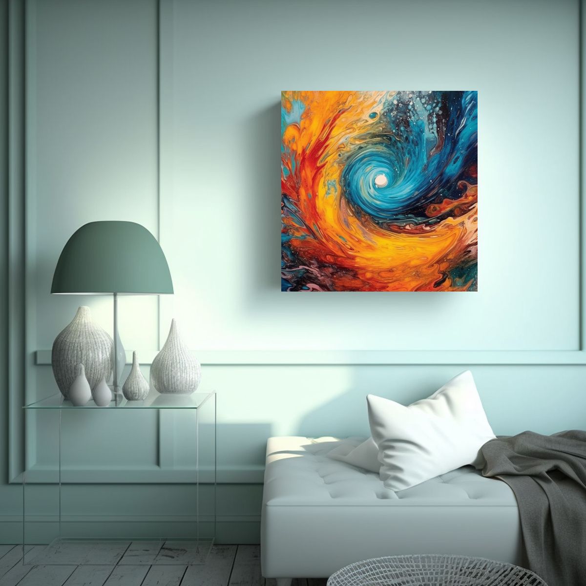 GENERICO - Cuadro Decorativo Abstracto Colorido 100x100 Cm