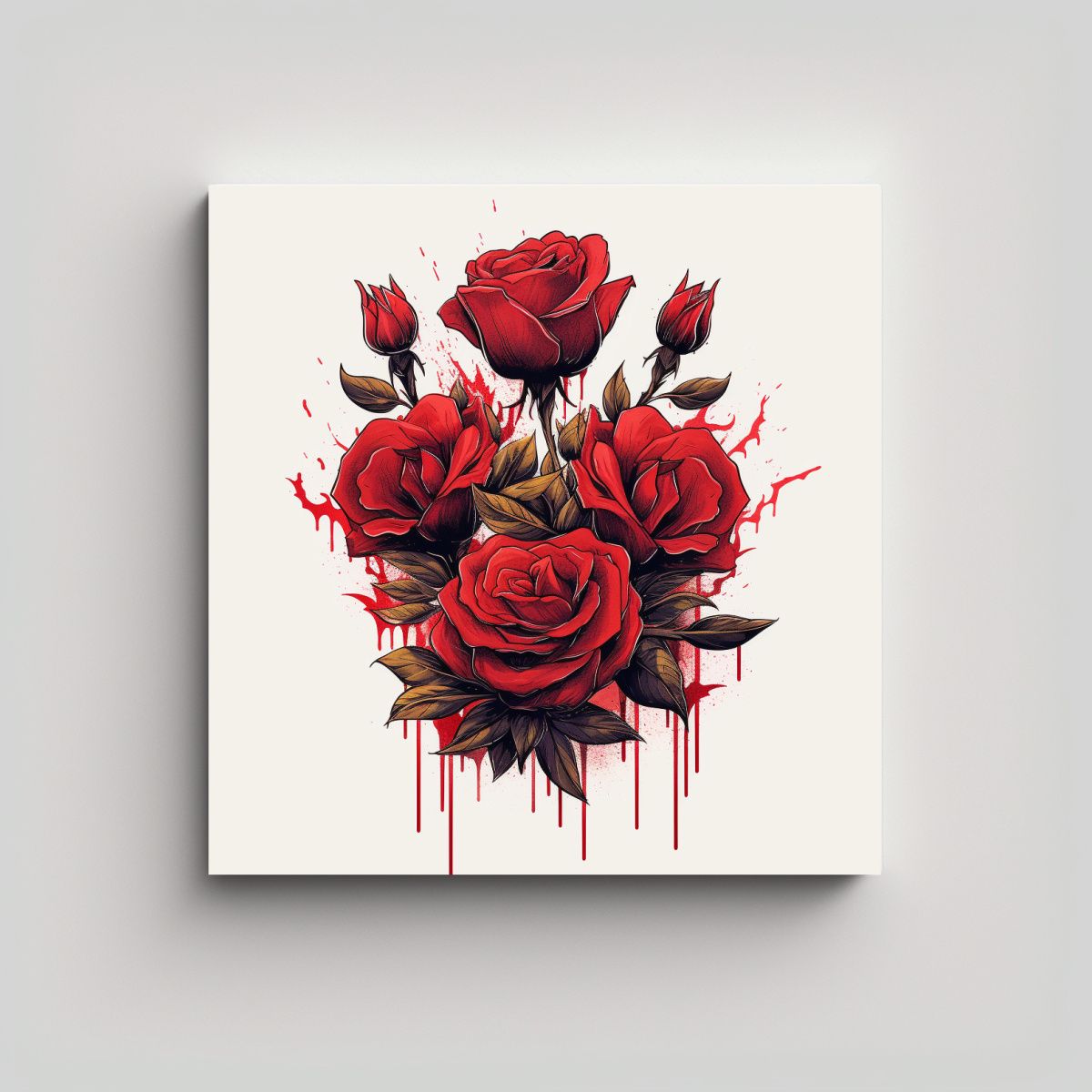 GENERICO - Estético Diseño De Rosas Rojas En Tela En 100x100 Cm