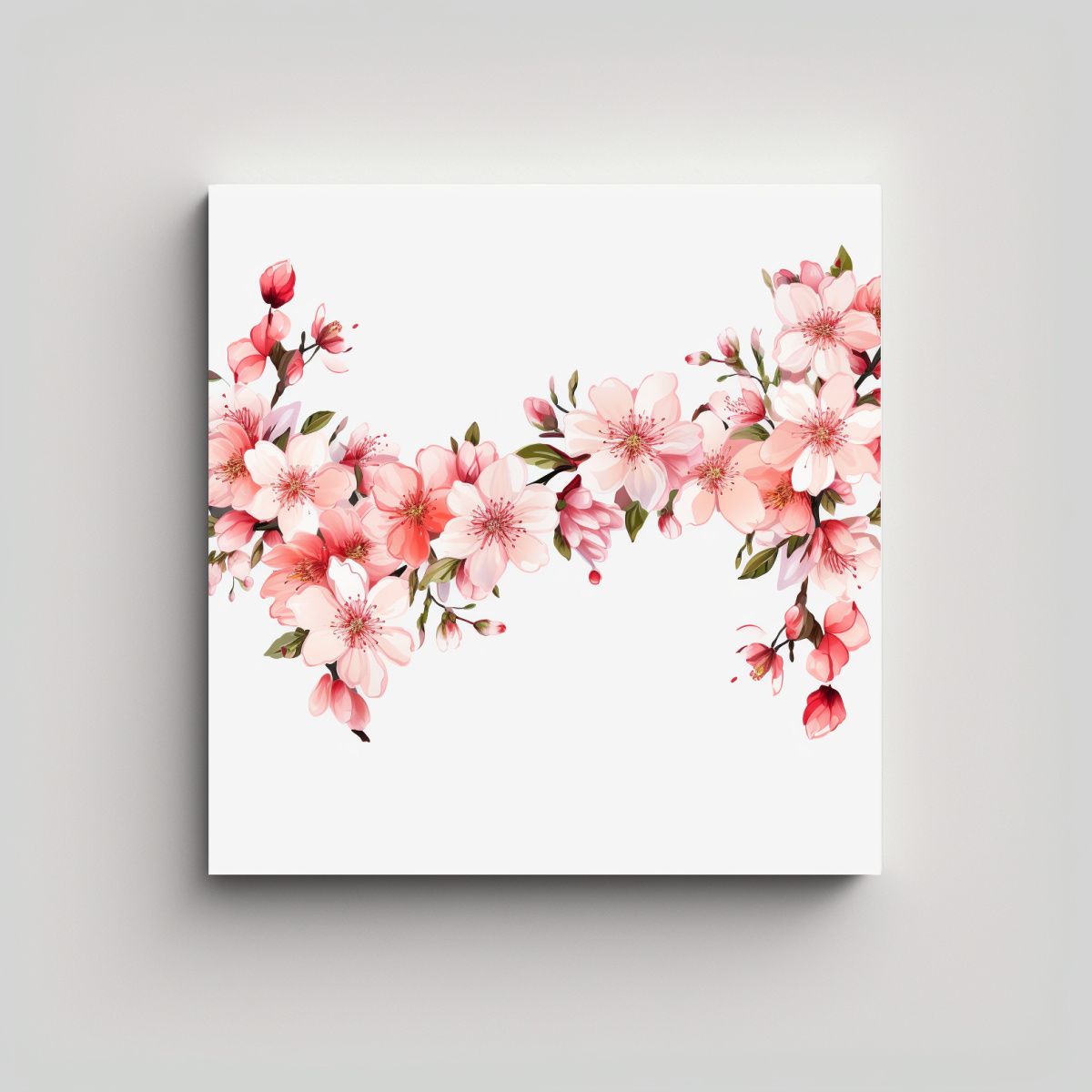 GENERICO - Lienzo Decorativo Impacto Visual Con Flores De 100x100 Cm