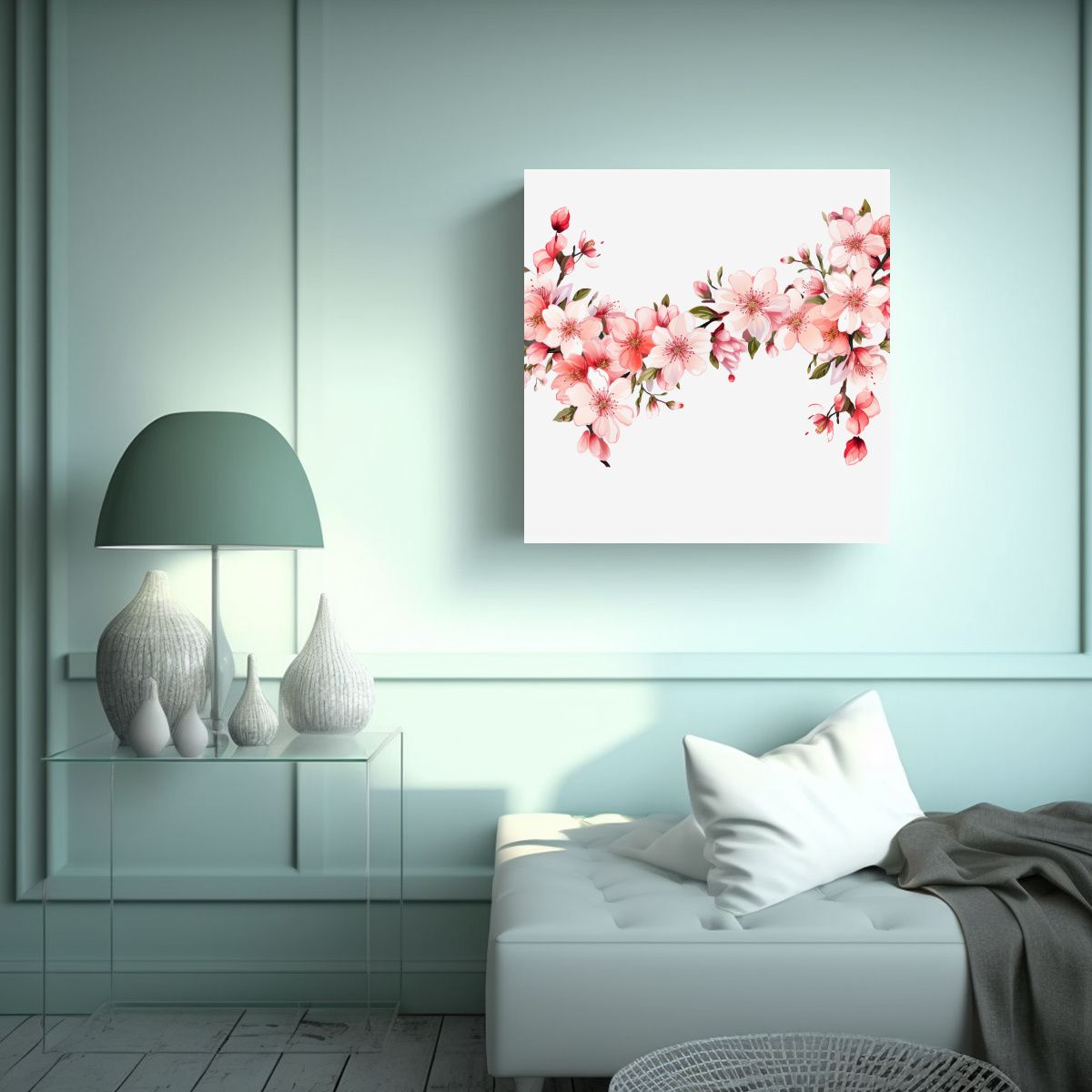 GENERICO - Lienzo Decorativo Impacto Visual Con Flores De 100x100 Cm