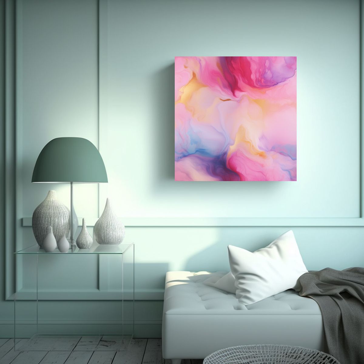 GENERICO - Cuadro En Bastidor Acuarela Resistente 100x100 Cm