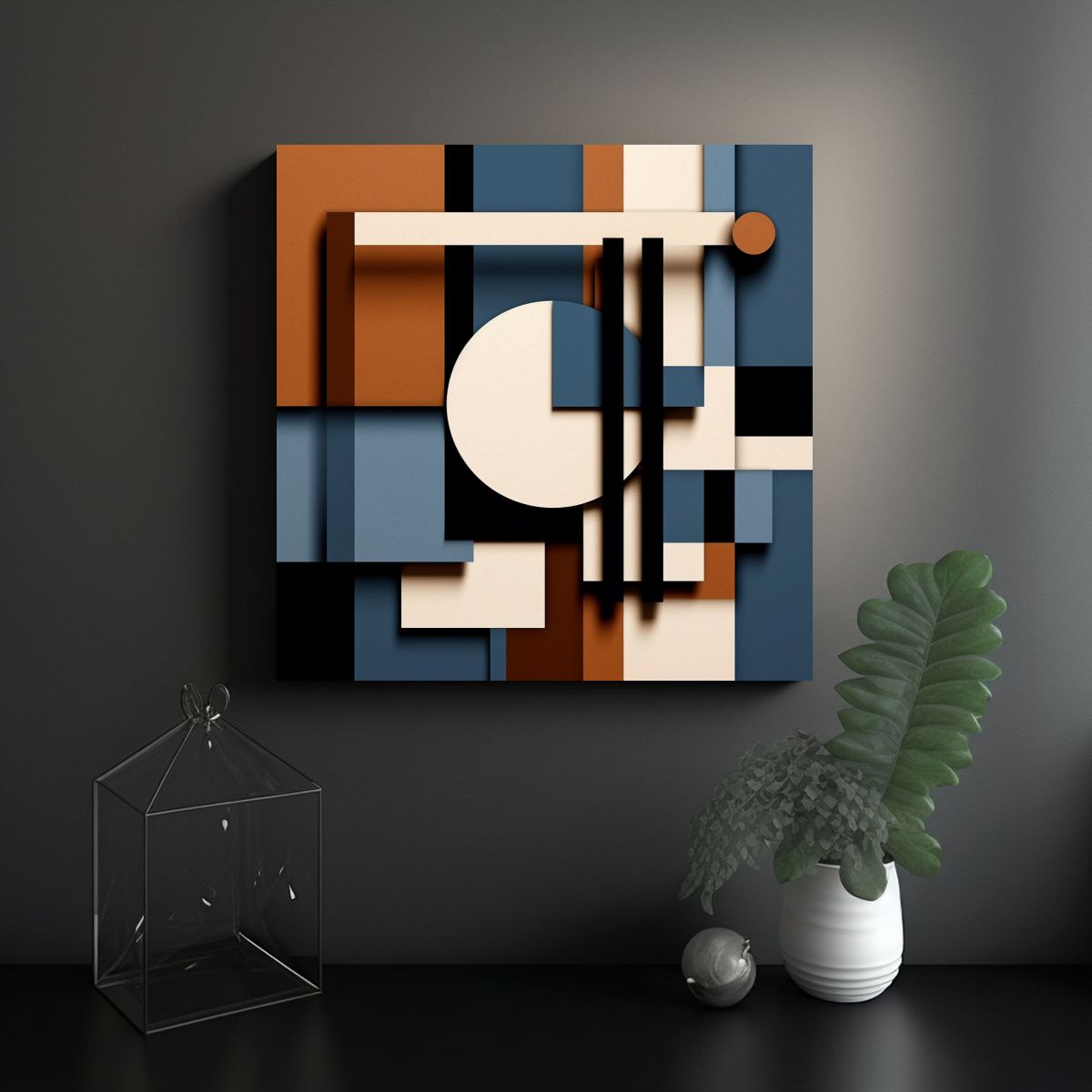 GENERICO - Cuadro Decorativo Moderno Estilo Bauhaus 100x100 Cm