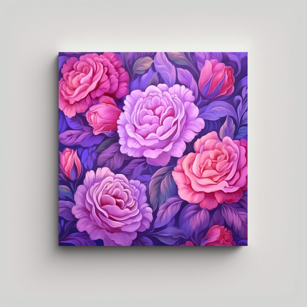 GENERICO - Canva De Fotografía Estilo SP Con Rosas Rosadas 100x100 Cm