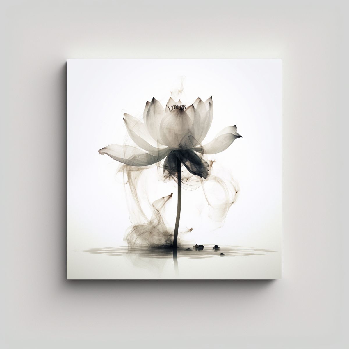 GENERICO - Cuadro Minimalista Luminoso Lotus En Estilo 100x100 Cm