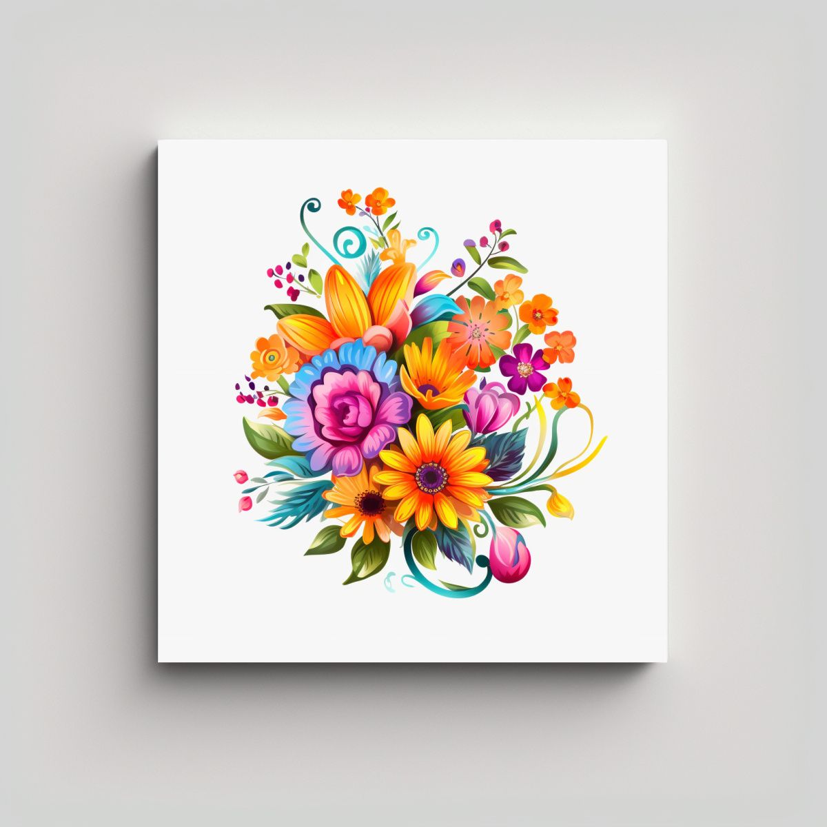 GENERICO - Canva De Flores Cartoon En 4K Detalle Impactante 100x100 Cm