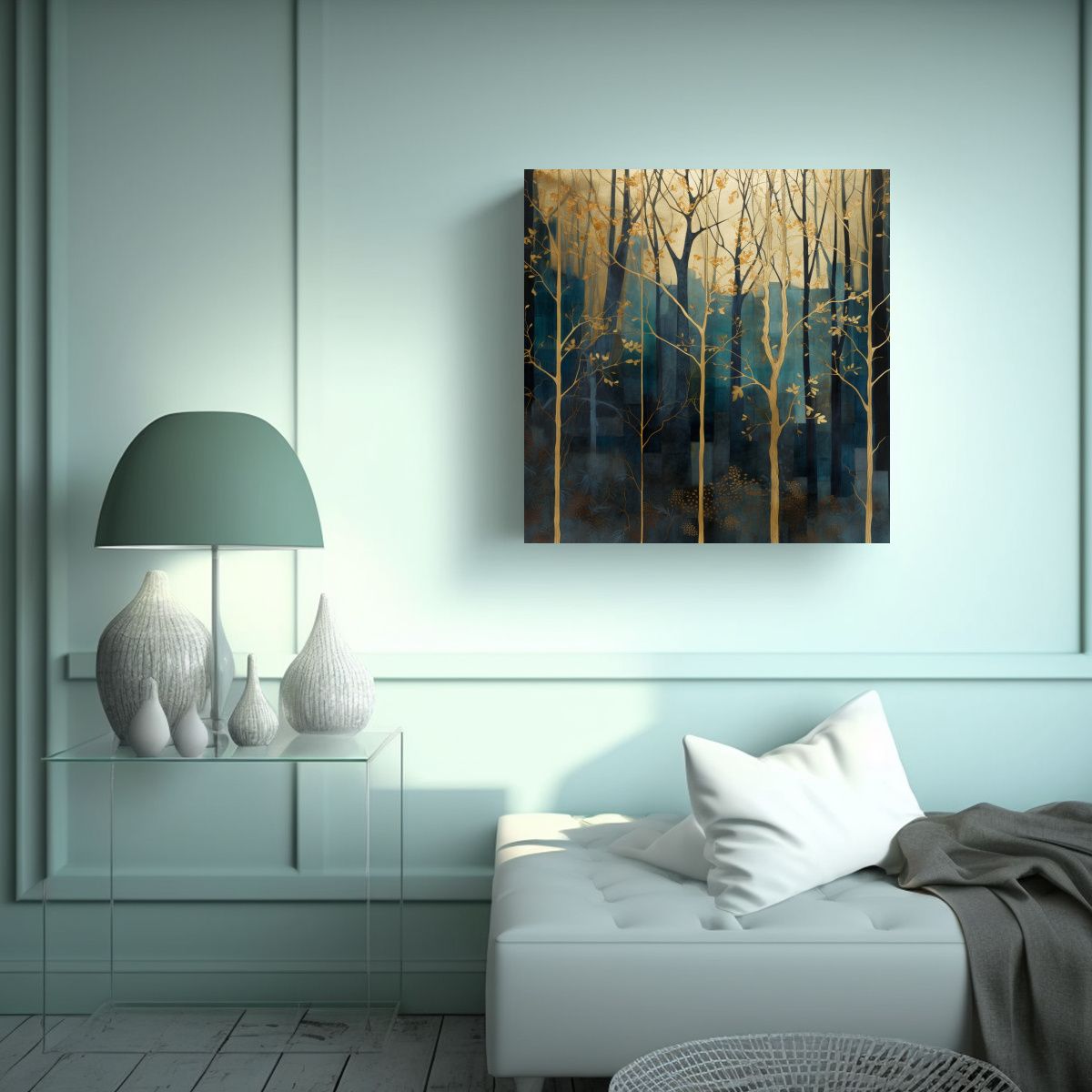 GENERICO - Cuadro Lienzo Imagen Surrealista De Un Bosque Con 100x100 Cm