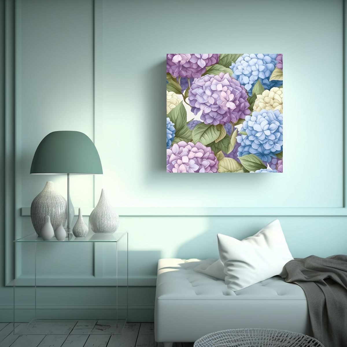 GENERICO - Pintura Vitalidad Hydrangea En Variados Colores 100x100 Cm
