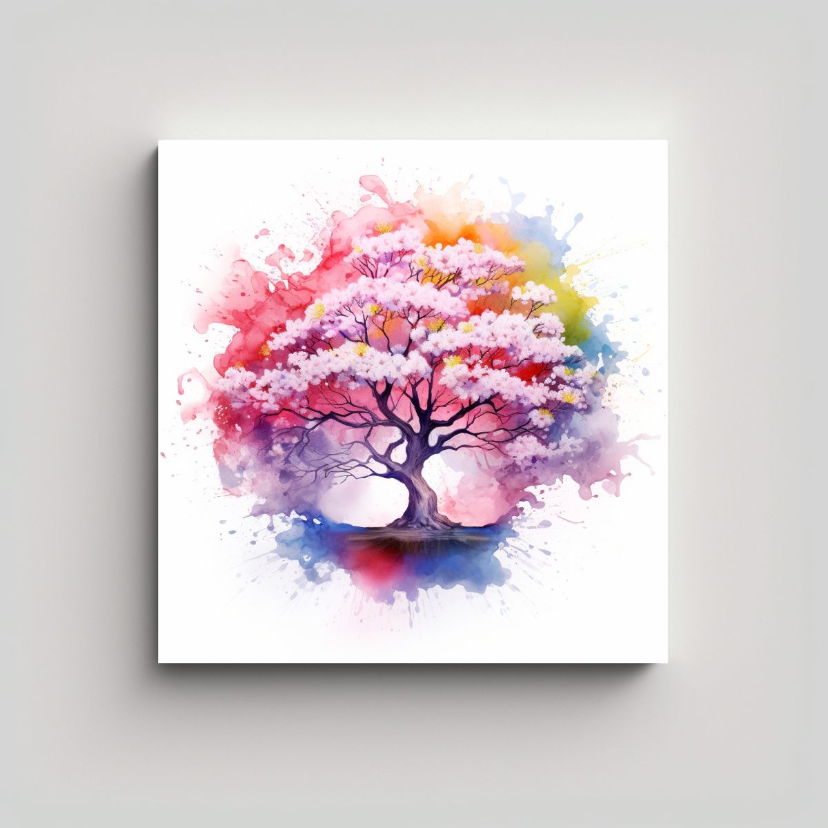GENERICO - Cuadro Abstracto Majestuoso De Cerezo En Flor O 100x100 Cm