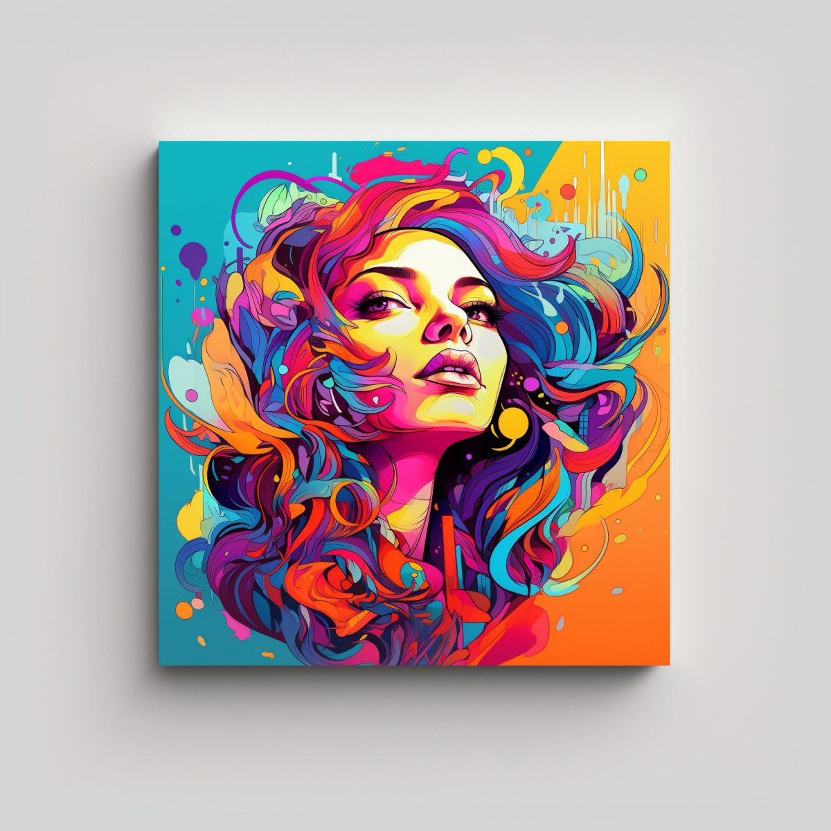 GENERICO - Cuadro Conceptual Colorido Y Básico Para 100x100 Cm