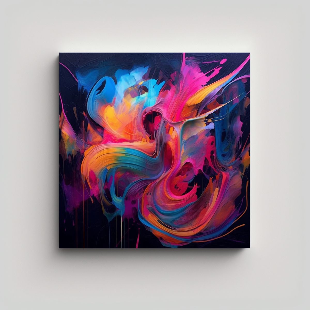 GENERICO - Tela En Bastidor Movimiento Hogar Deco Arte 100x100 Cm