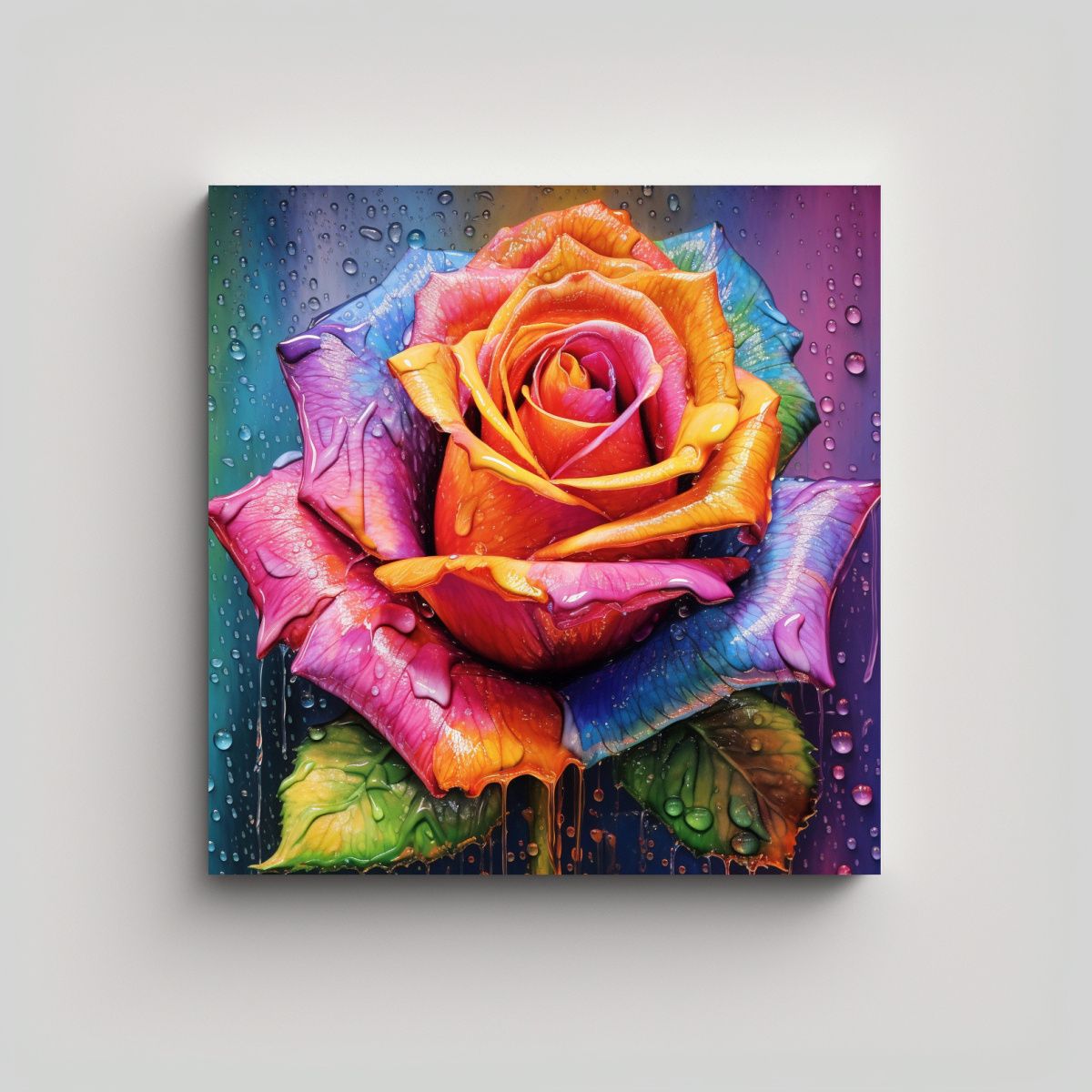GENERICO - Clásico 3D Rosa Colorida Canva Estilo Galería 100x100 Cm