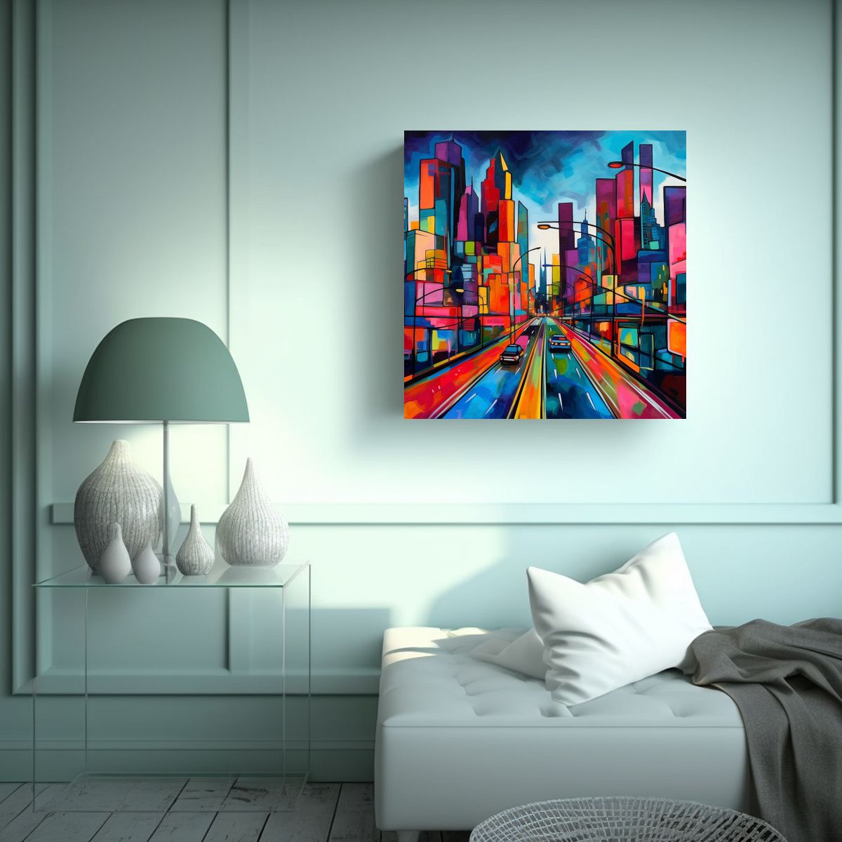 GENERICO - Cuadro Cuadro Ciudad Imaginaria 100x100 Cm