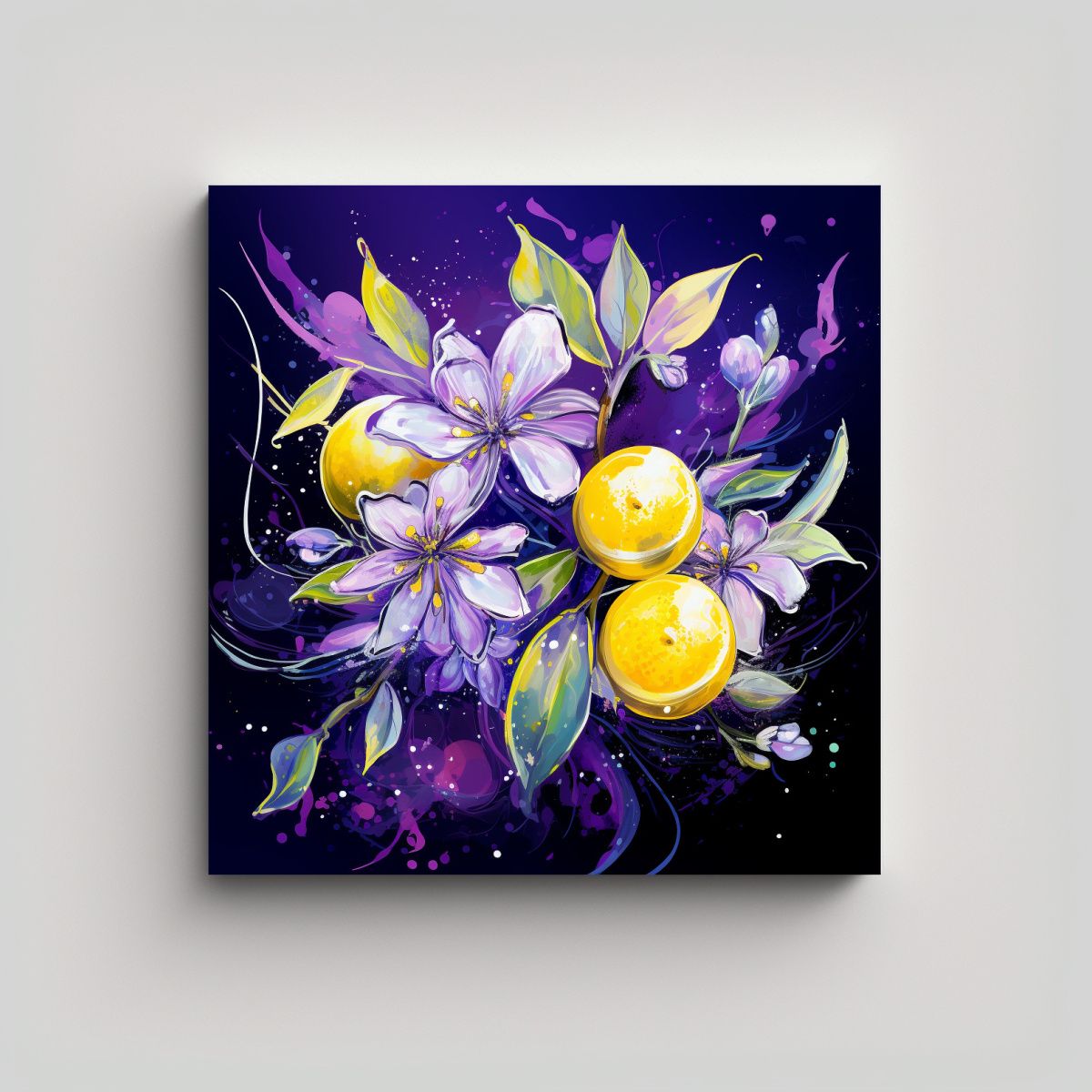 GENERICO - Cuadro Estrellados En Colores Morados Con 100x100 Cm