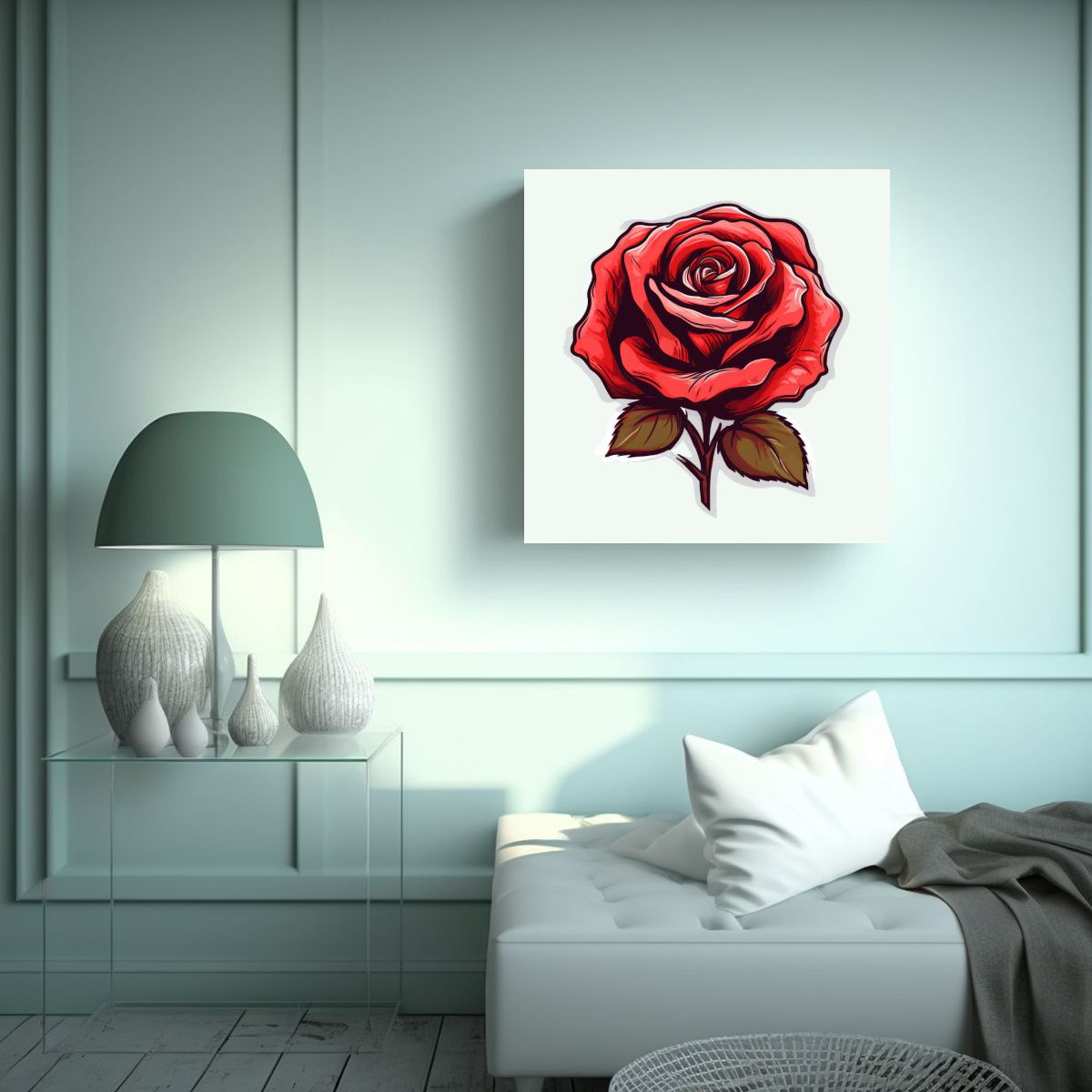 GENERICO - Cuadro Decorativo Vector Rose Composición De 100x100 Cm