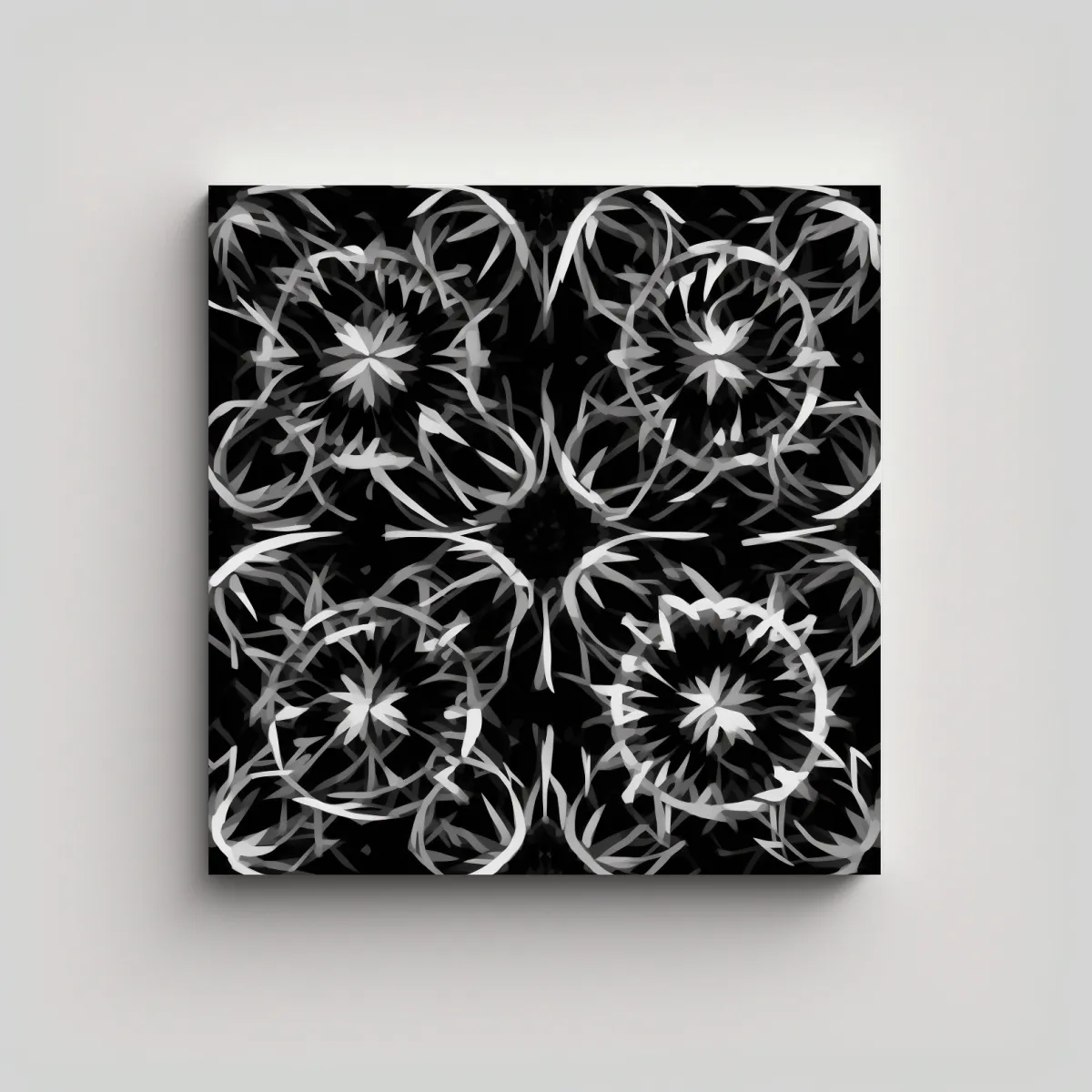 GENERICO - Lienzo Tela Forma única Diseño Mandala Blanco Y 100x100 Cm