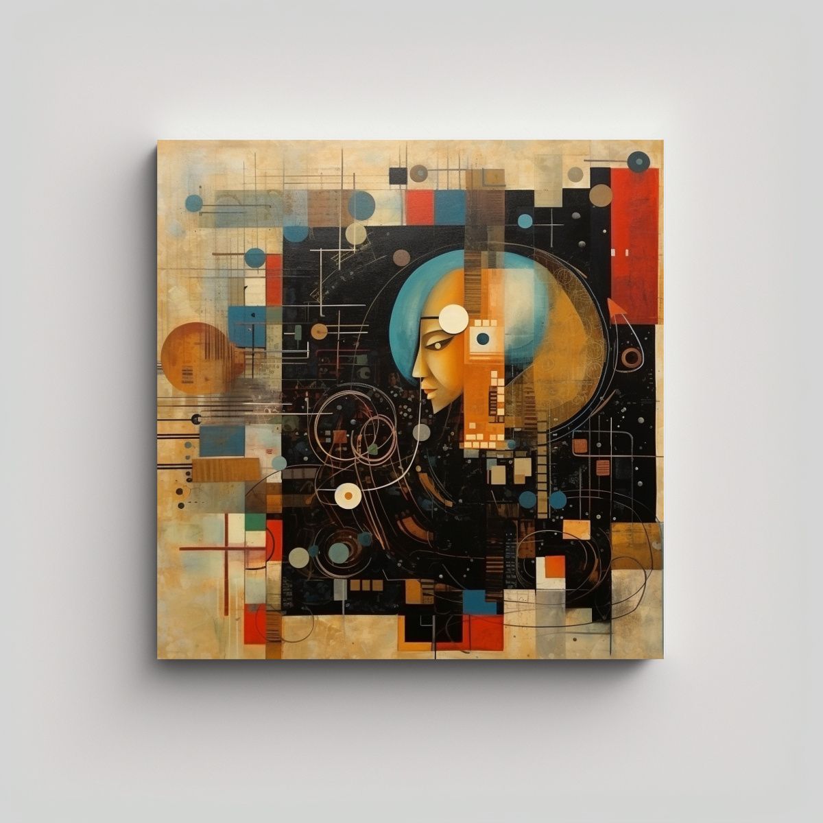 GENERICO - Pintura Abstracta Cósmica Raíces Del 100x100 Cm