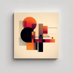 GENERICO - Cuadro Vibrante Abstracto Geométrico Generativo 100x100 Cm