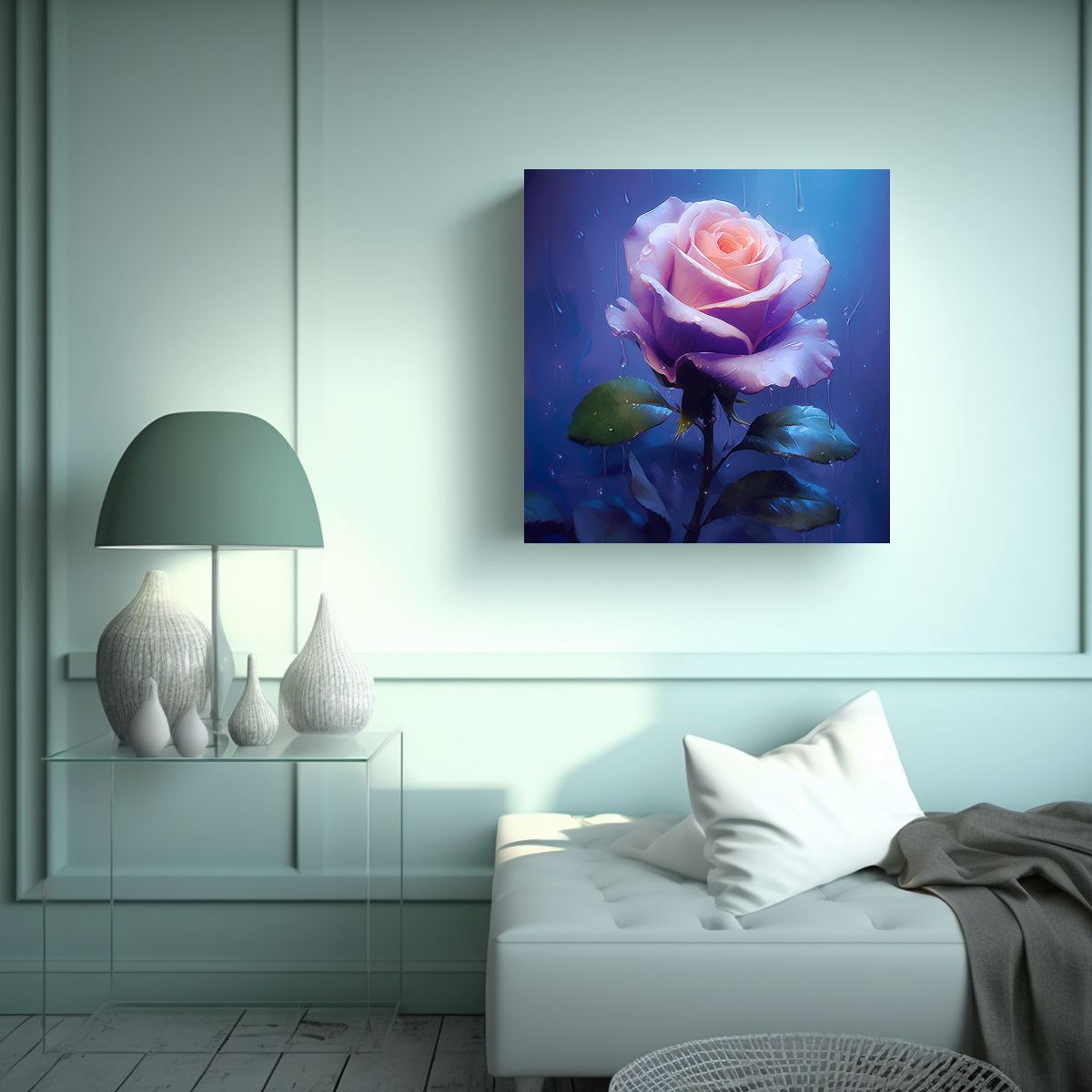 GENERICO - Pintura Púrpura De Rosa Digital Decoración 100x100 Cm