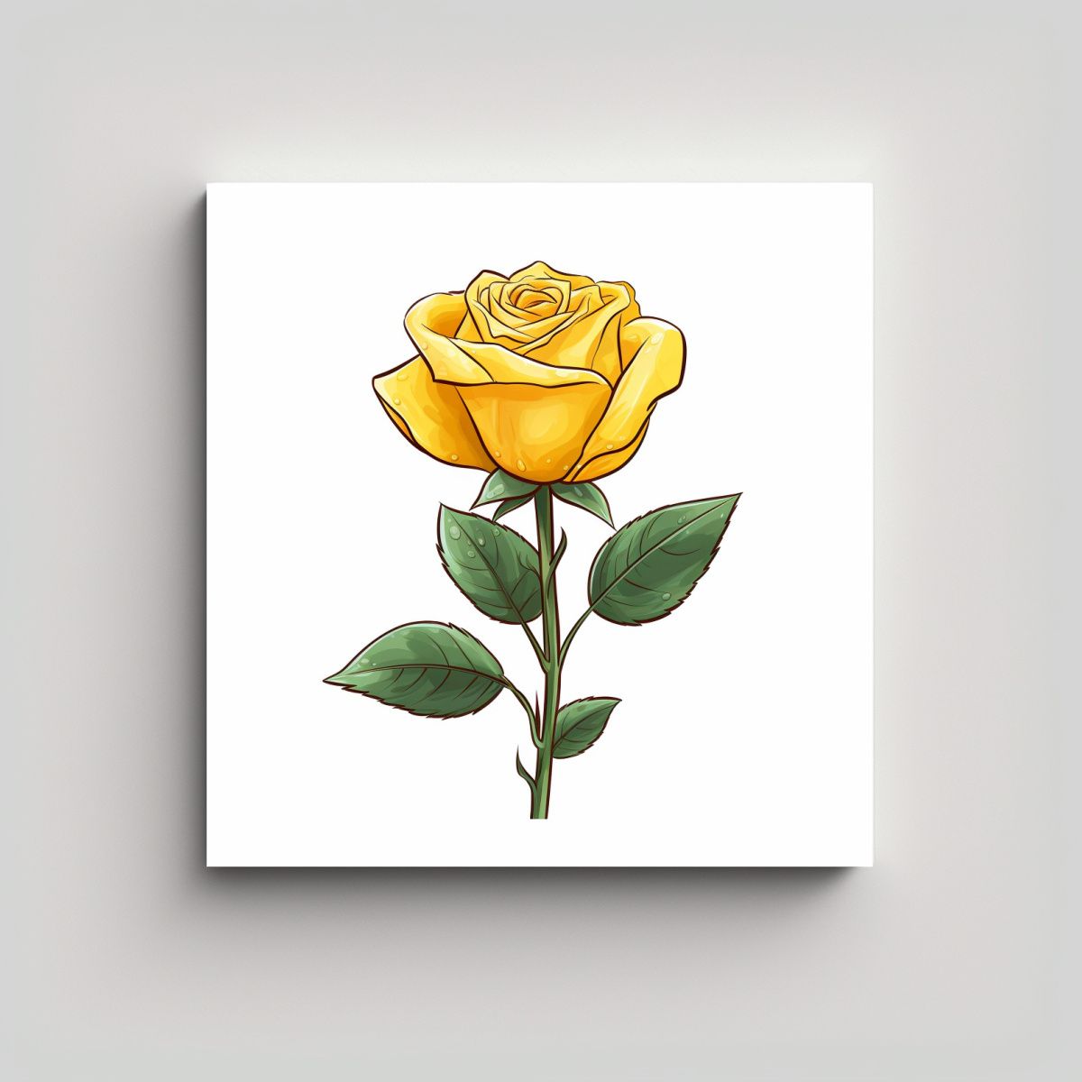 GENERICO - Composición Inspiradora Vida En Amarillo Rosa 100x100 Cm