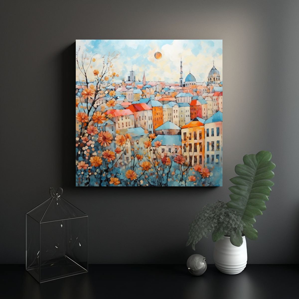 GENERICO - Panel Decorativo De Acrílico Con Tema Urbano 100x100 Cm