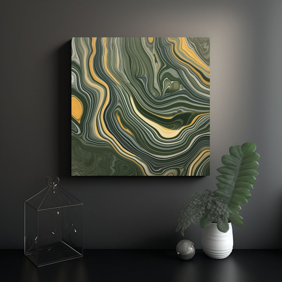 GENERICO - Arte Expresión Equilibrio Ebru Moderno 100x100 Cm