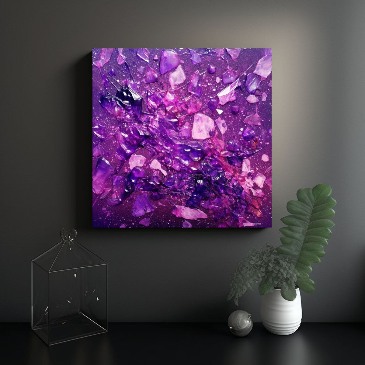 GENERICO - Pinturas Decorativas Moradas Con Brillo Y 100x100 Cm
