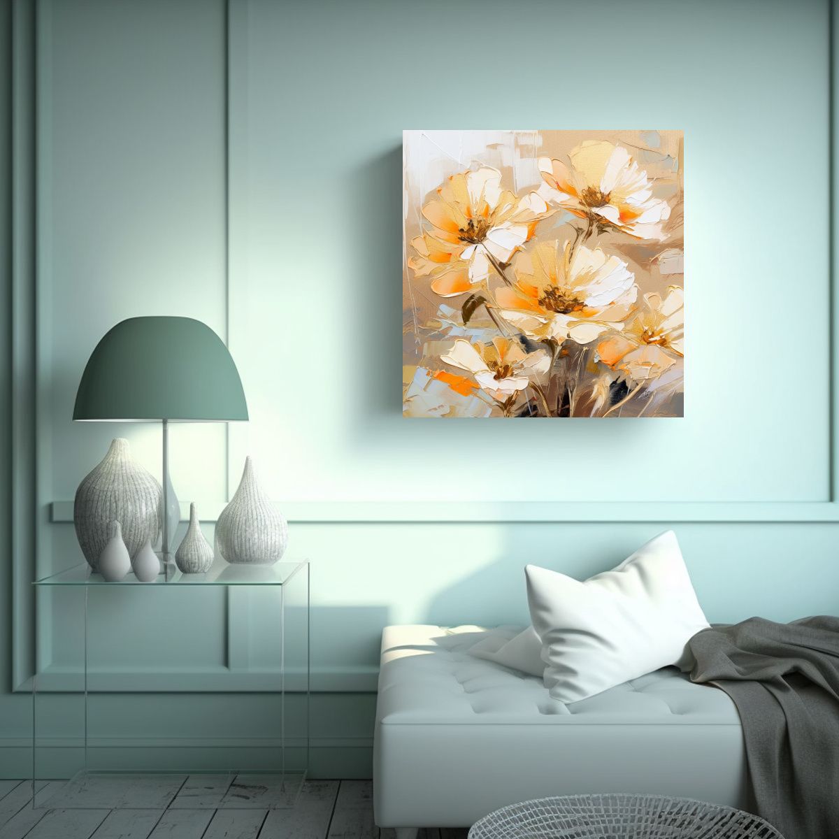 GENERICO - Cuadro Inspiración Época A Pintura En Lienzo 100x100 Cm