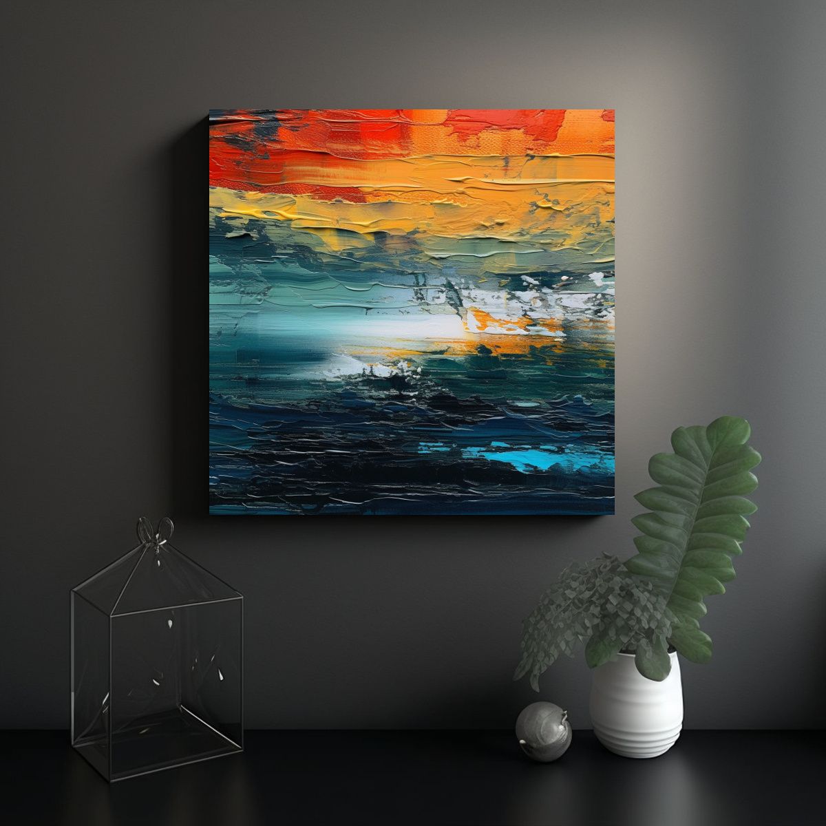 GENERICO - Pintura Moderna Exuberante Con Fotografía 100x100 Cm