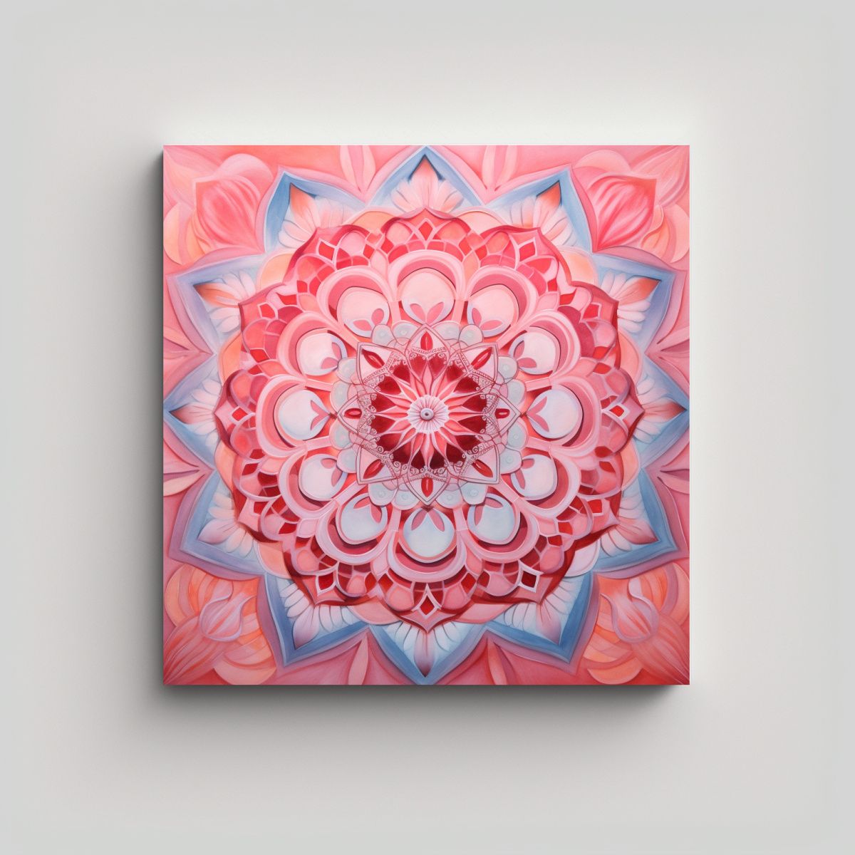 GENERICO - Cuadro Moderno Mandala Simple Rosa Y Rojo Para 100x100 Cm