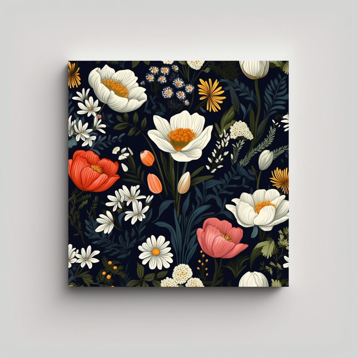 GENERICO - Ilustración Sublimada De Flores Silvestres En 100x100 Cm
