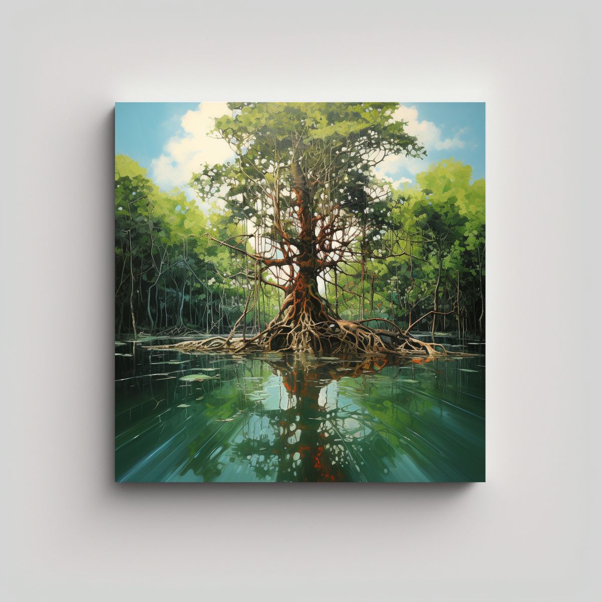 GENERICO - Cuadro De Cuadro Profundidad De Un Árbol 100x100 Cm