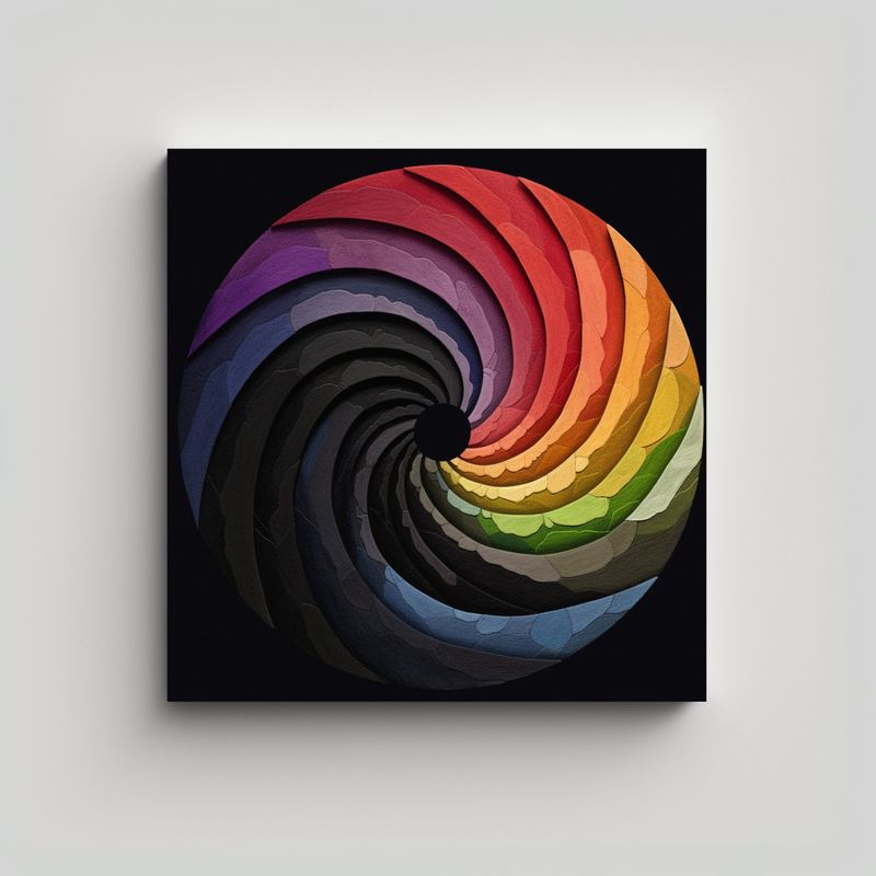 GENERICO - Cuadro Vanguardia Clásico Espiral De Siete 100x100 Cm