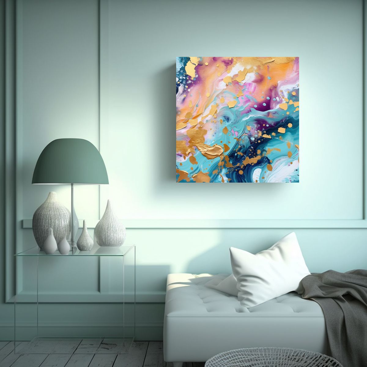 GENERICO - Pintura Abstracta Moderna Para Crear Una Obra 100x100 Cm