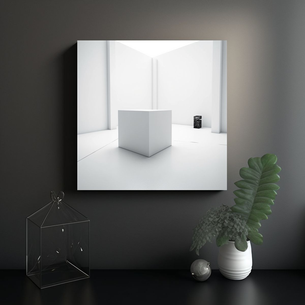 GENERICO - Pintura Cuadro Blanco Expresión Escena Para 100x100 Cm