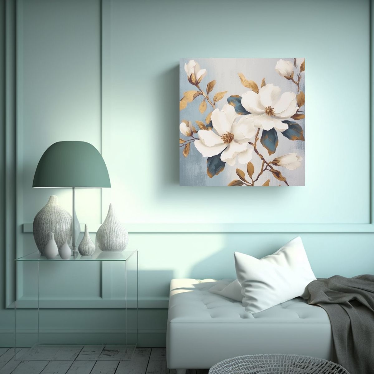 GENERICO - Inspiración Floral Cuadro Decorativo Para Sala 100x100 Cm