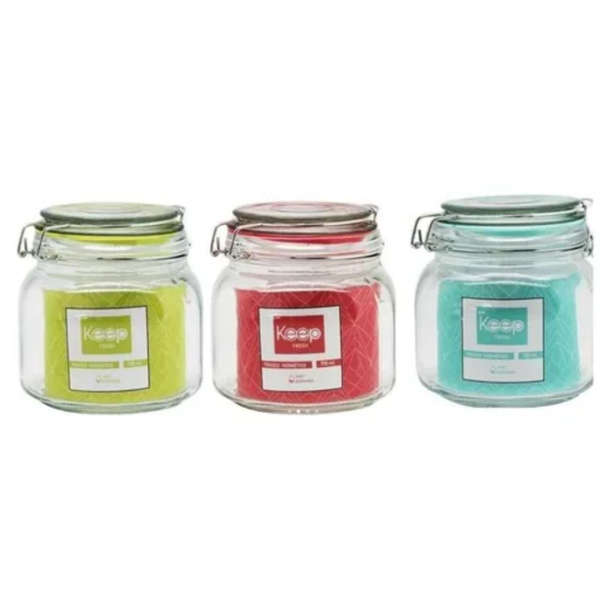 KEEP - Pack X3 Frasco Hermético Vidrio Contenedor 750ml Keep.