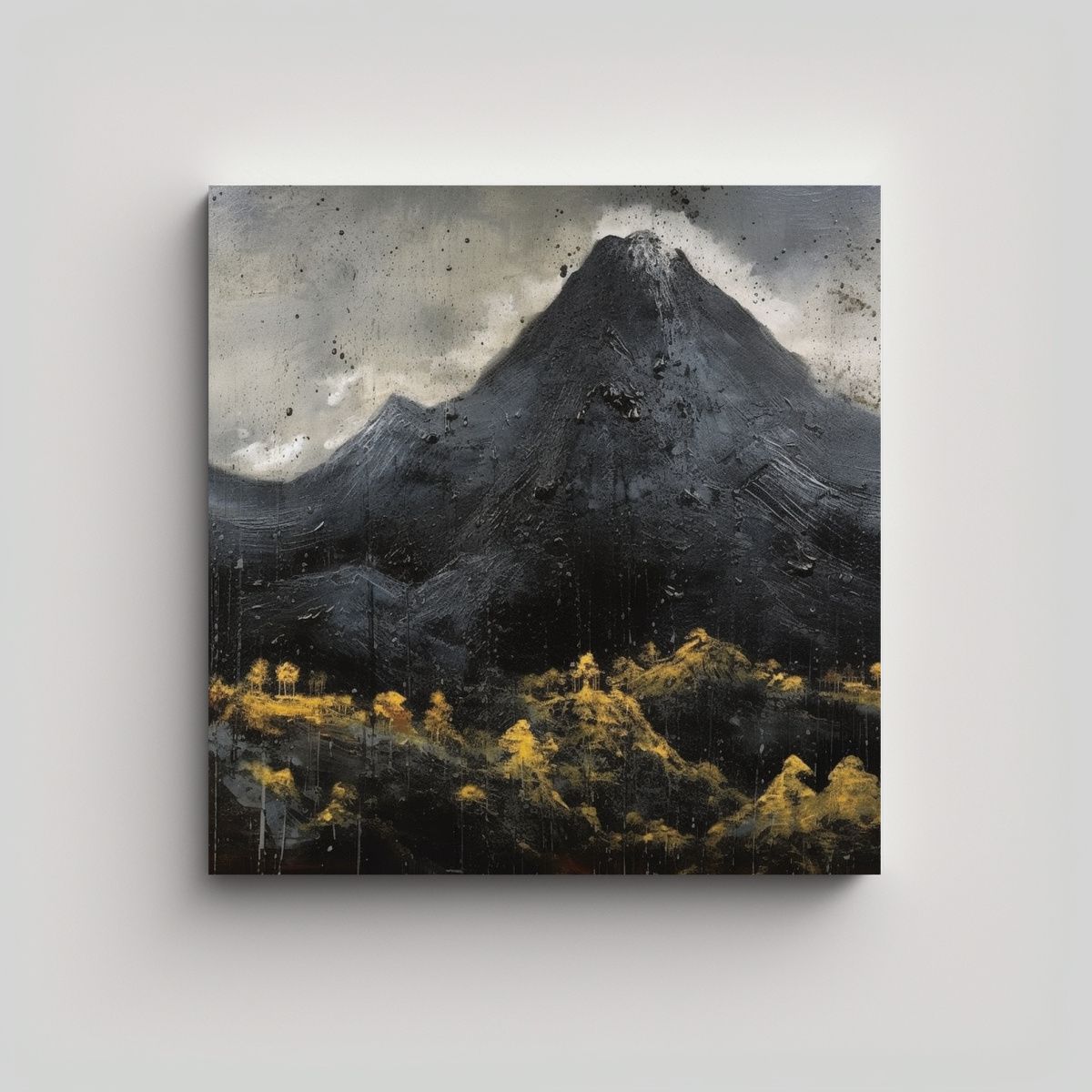 GENERICO - Cuadro Paisaje Montaña Wu Intricado Forma 100x100 Cm