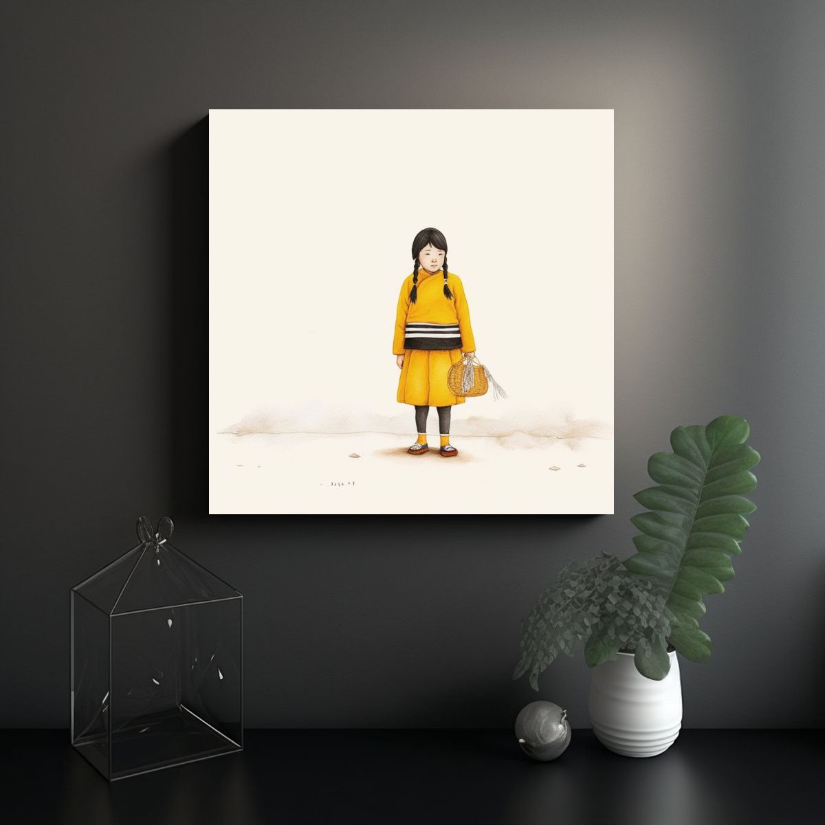 GENERICO - Cuadro En Bastidor Chica Hmong En Armonía De 100x100 Cm