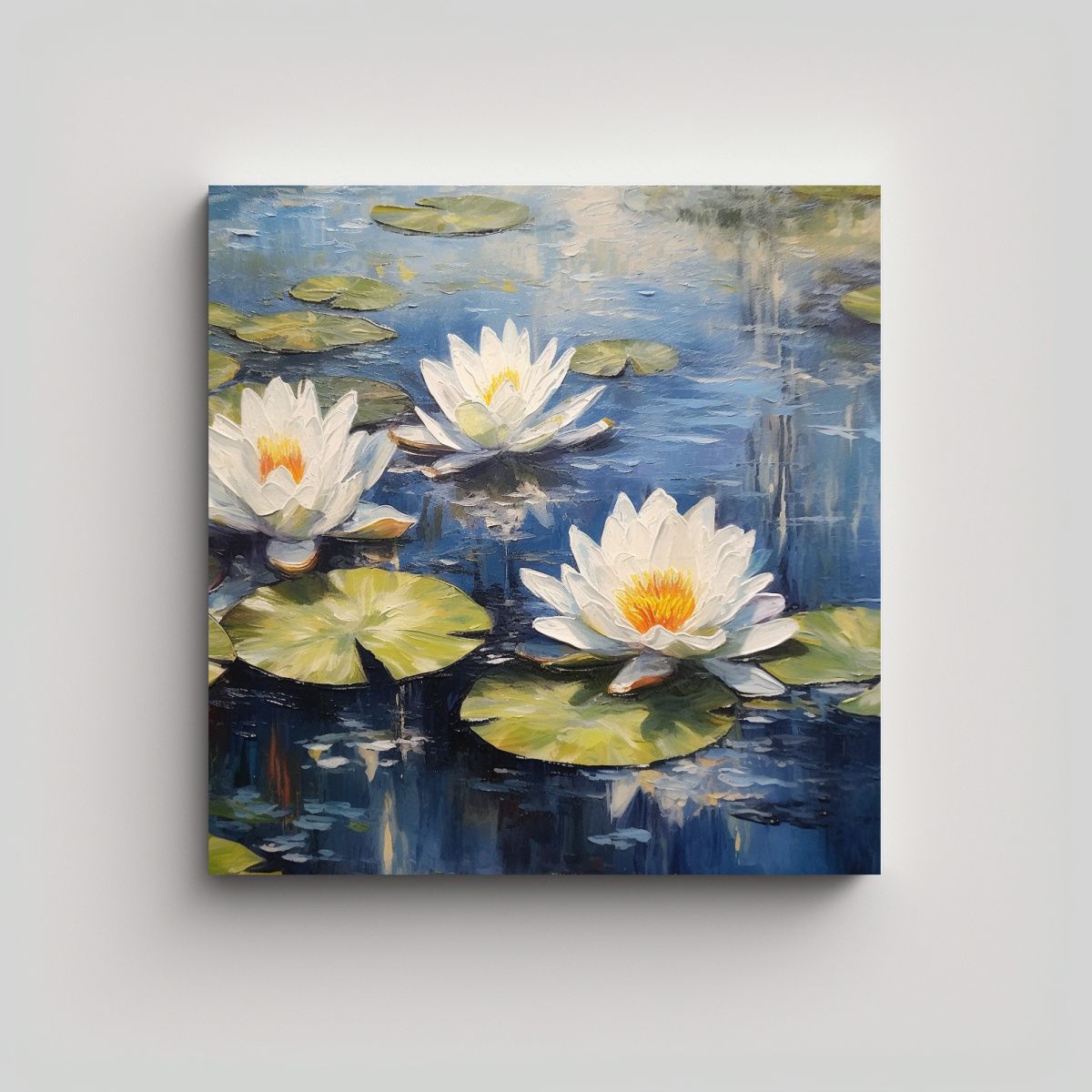 GENERICO - Paisaje Acuático Lirios En El Estanque Estilo 100x100 Cm