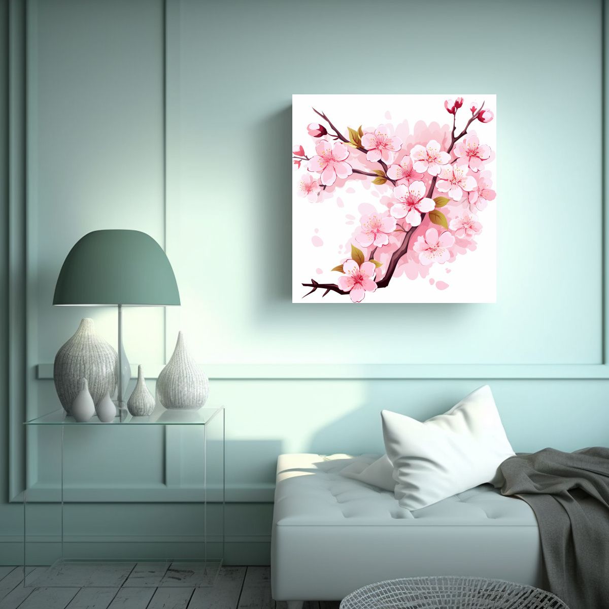 GENERICO - Cuadro Impactante De Flor De Cerezo Tela En 100x100 Cm