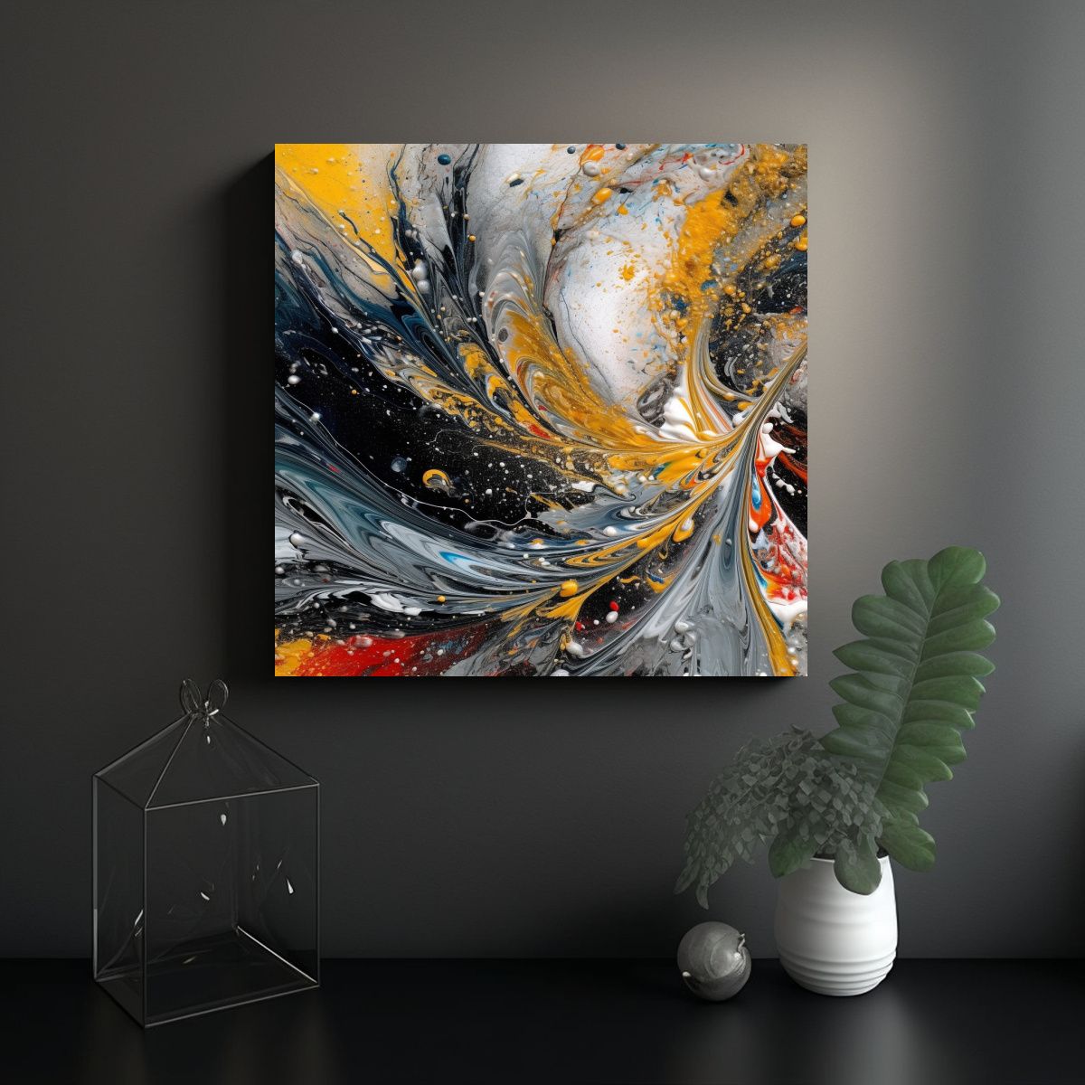 GENERICO - Cuadro Moderno Abstracto En Lienzo Armonía 100x100 Cm