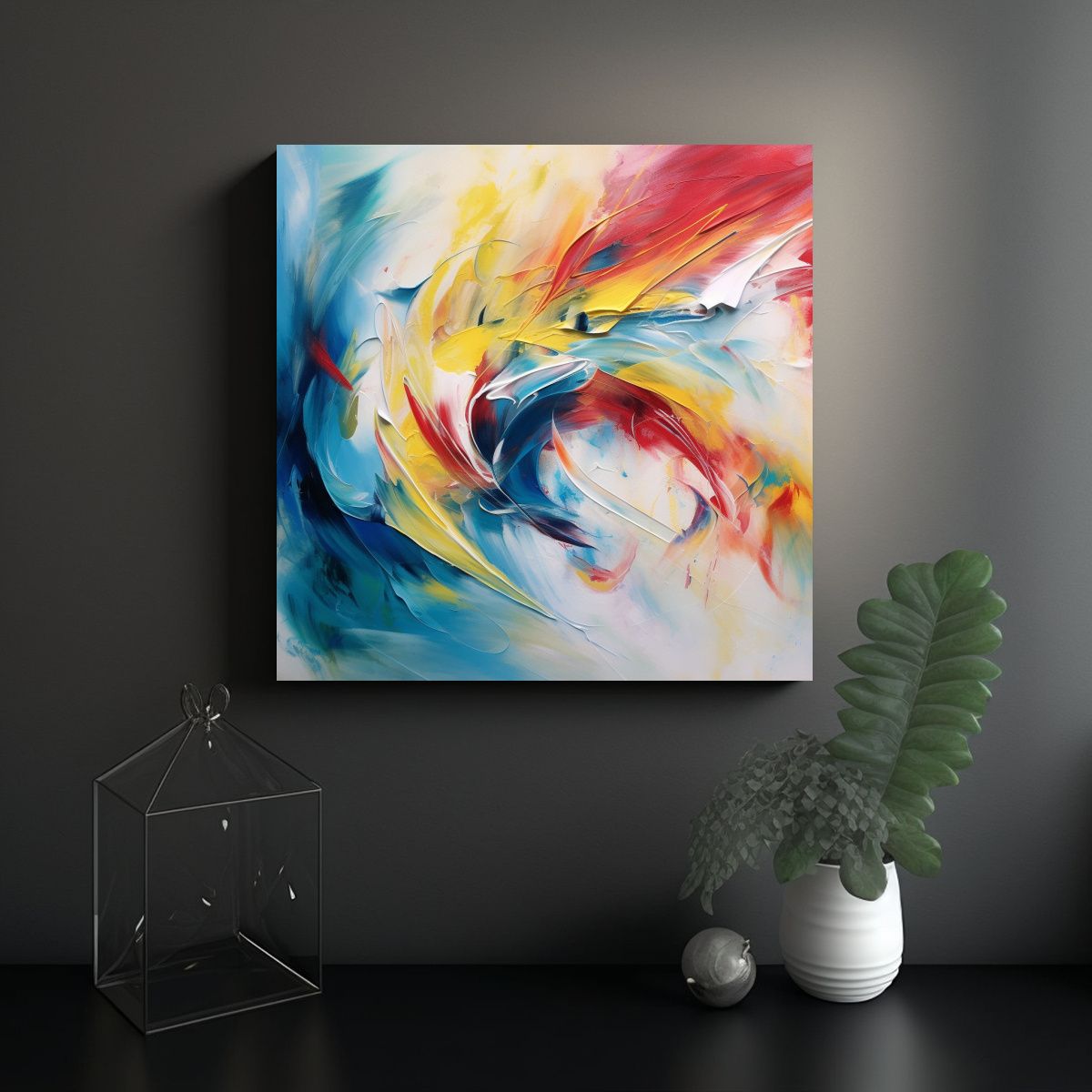 GENERICO - Cuadros Abstractos De Arte Moderno Estético 100x100 Cm