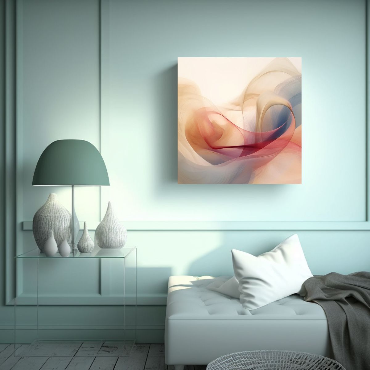 GENERICO - Pintura Abstracta En Bastidor Para Comedor 100x100 Cm