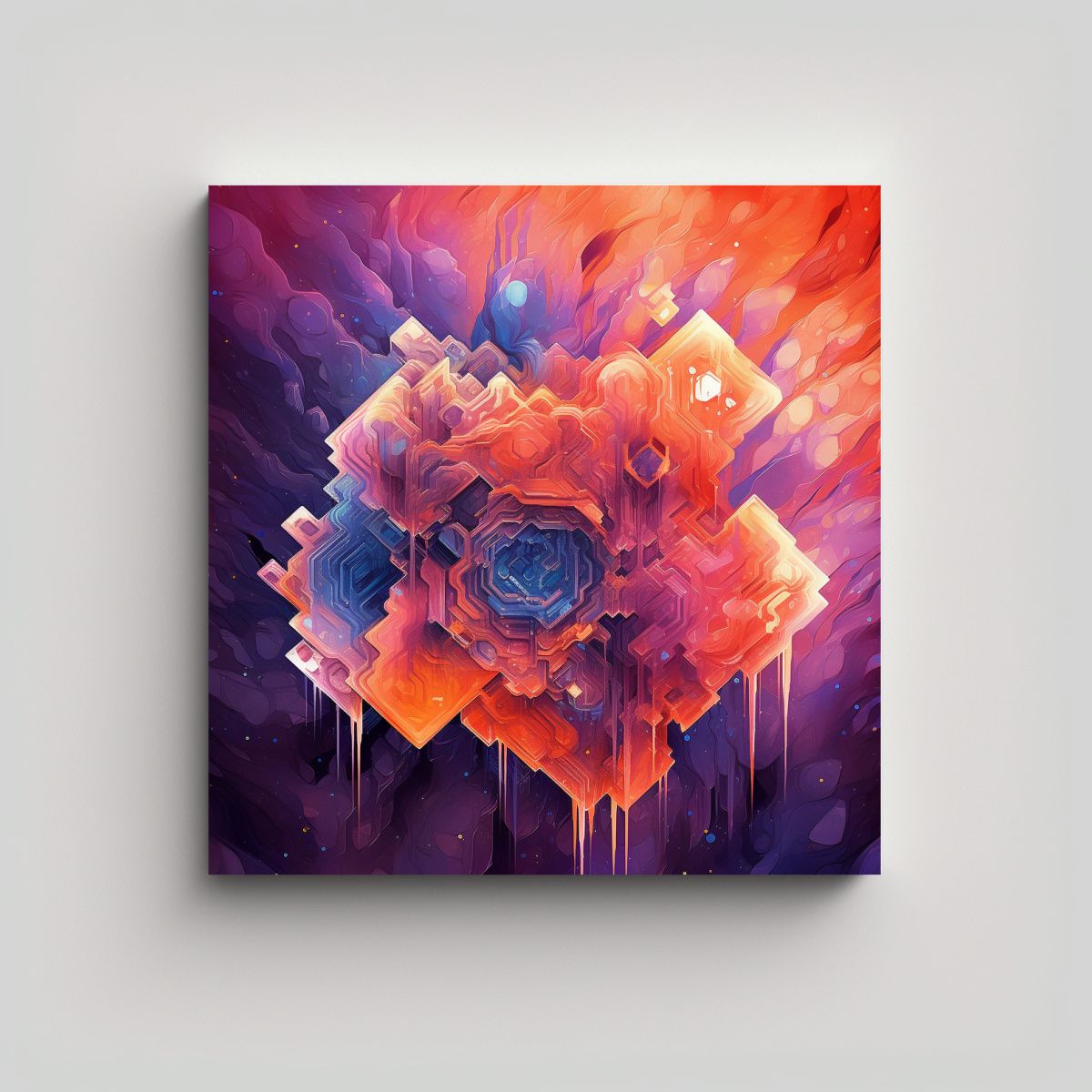 GENERICO - Pinturas Abstractas Detalladas En Tinta Para 100x100 Cm