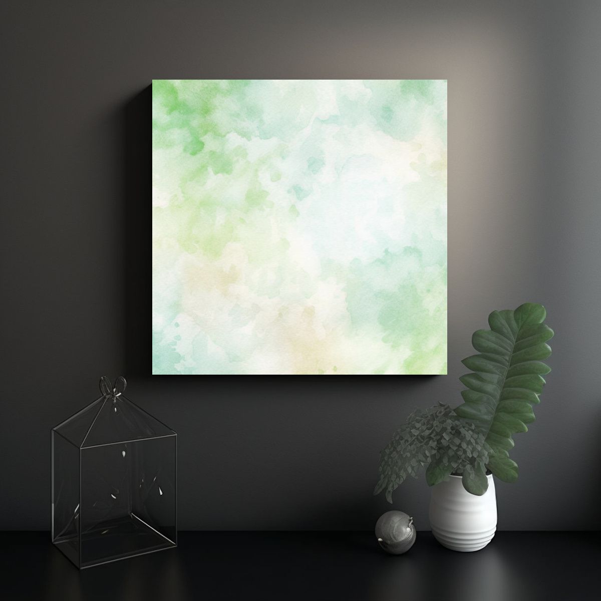 GENERICO - Cuadro Impreso Armonía De Colores Fondo Acuarela 100x100 Cm