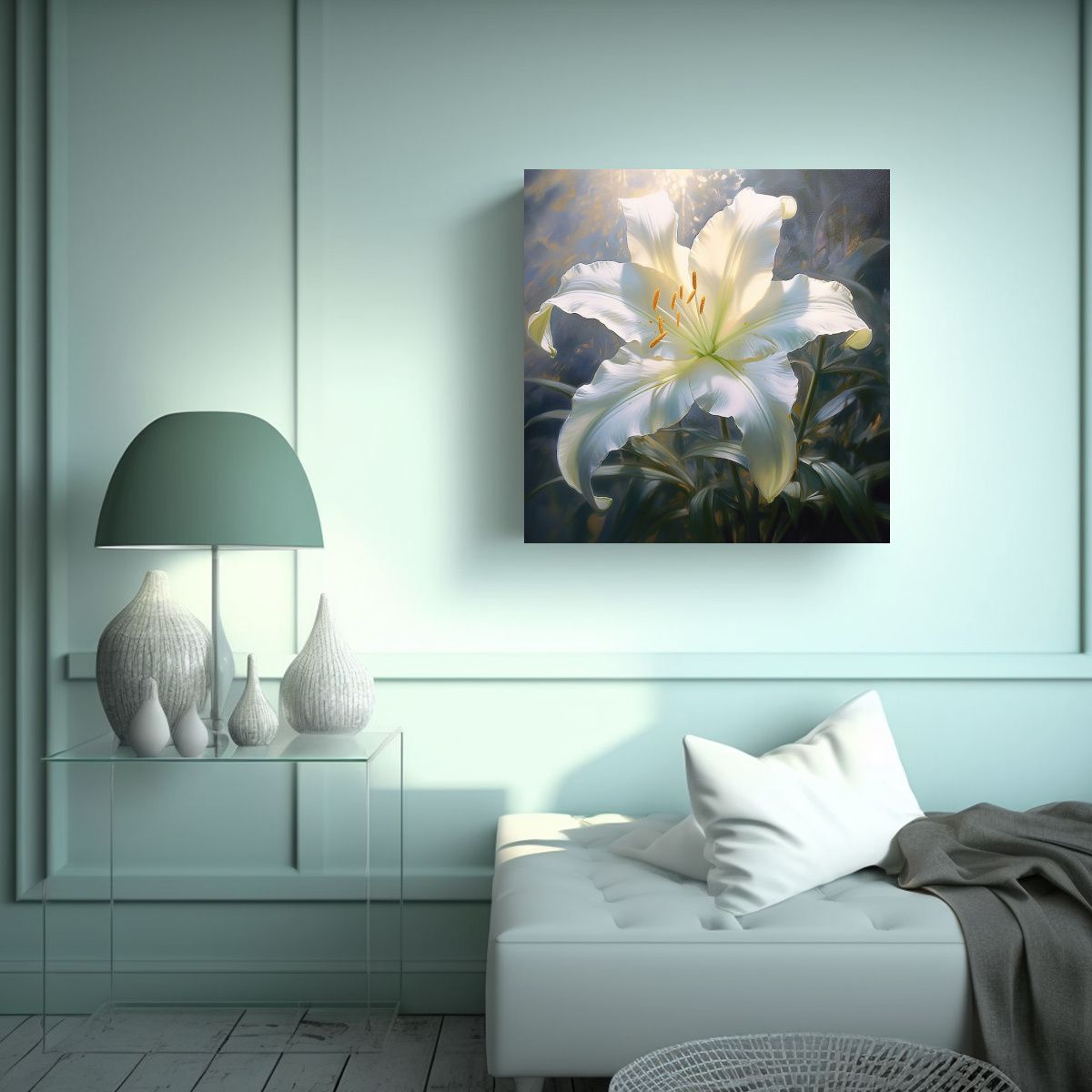 GENERICO - Inspiración Mural Cuadro Decorativo De Lirio 100x100 Cm
